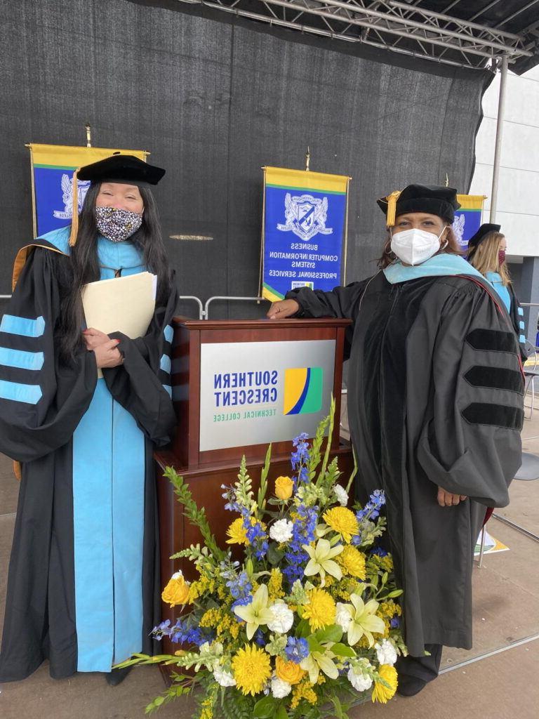 Dr. Alvetta Thomas with Dr. Lily Henson, graduation speaker and CEO of Piedmont Newnan Hospital